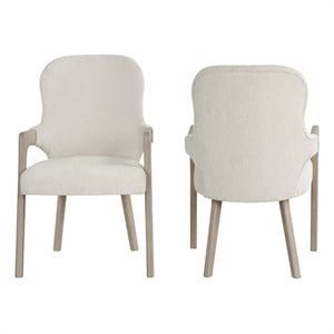 New Classic Furniture Gwendolyn Wood Dining Arm Chair in Beige (Set of 2)