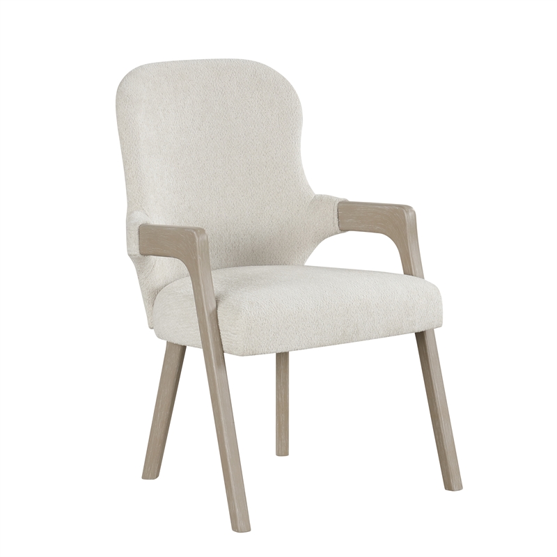 New Classic Furniture Gwendolyn Wood Dining Arm Chair in Beige (Set of 2)