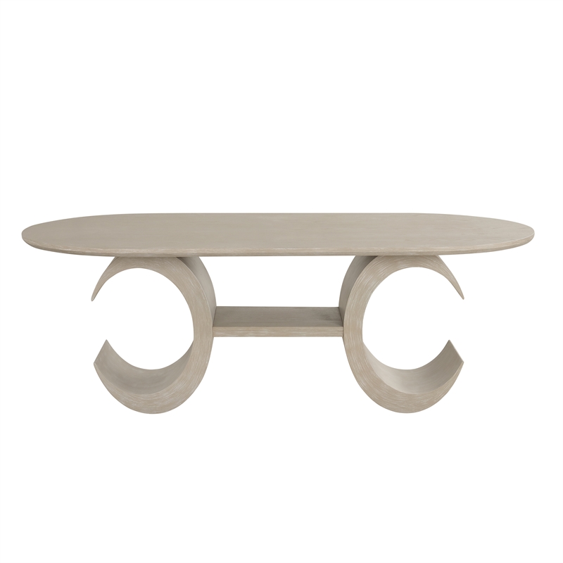 New Classic Furniture Gwendolyn Wood Oval Dining Table in Beige