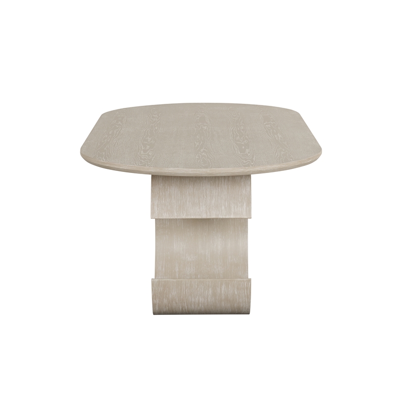 New Classic Furniture Gwendolyn Wood Oval Dining Table in Beige