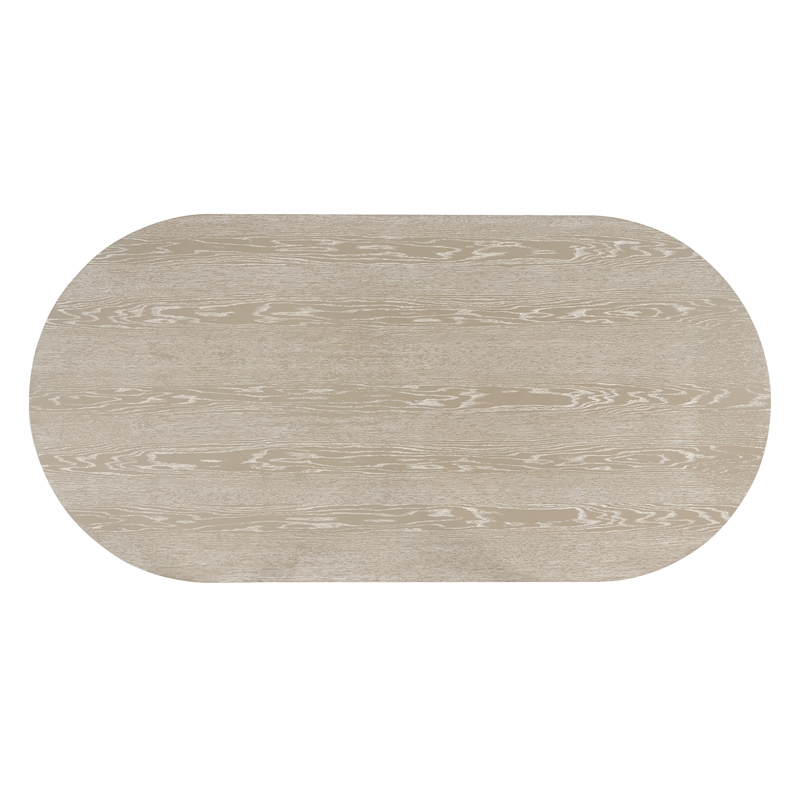 New Classic Furniture Gwendolyn Wood Oval Dining Table in Beige