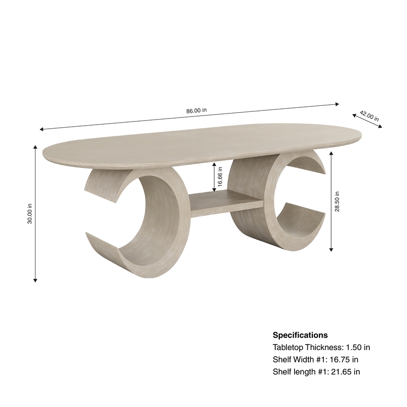 New Classic Furniture Gwendolyn Wood Oval Dining Table in Beige