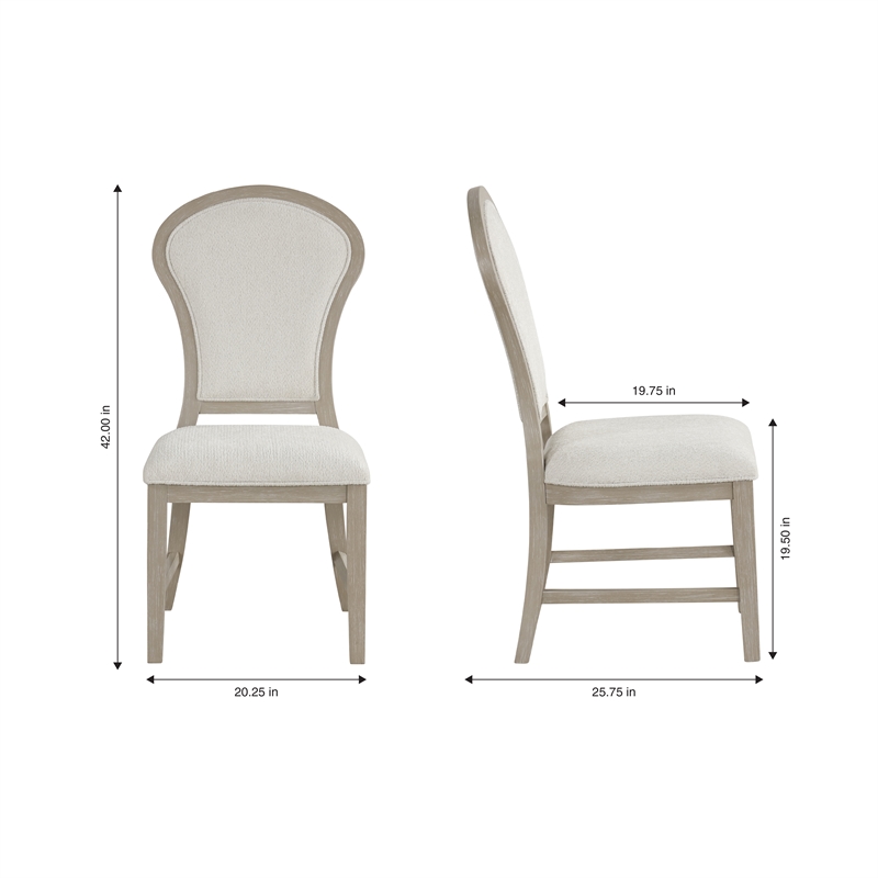 New Classic Furniture Gwendolyn 7-Pc Wood Oval Dining Set with 6-Chair in Beige