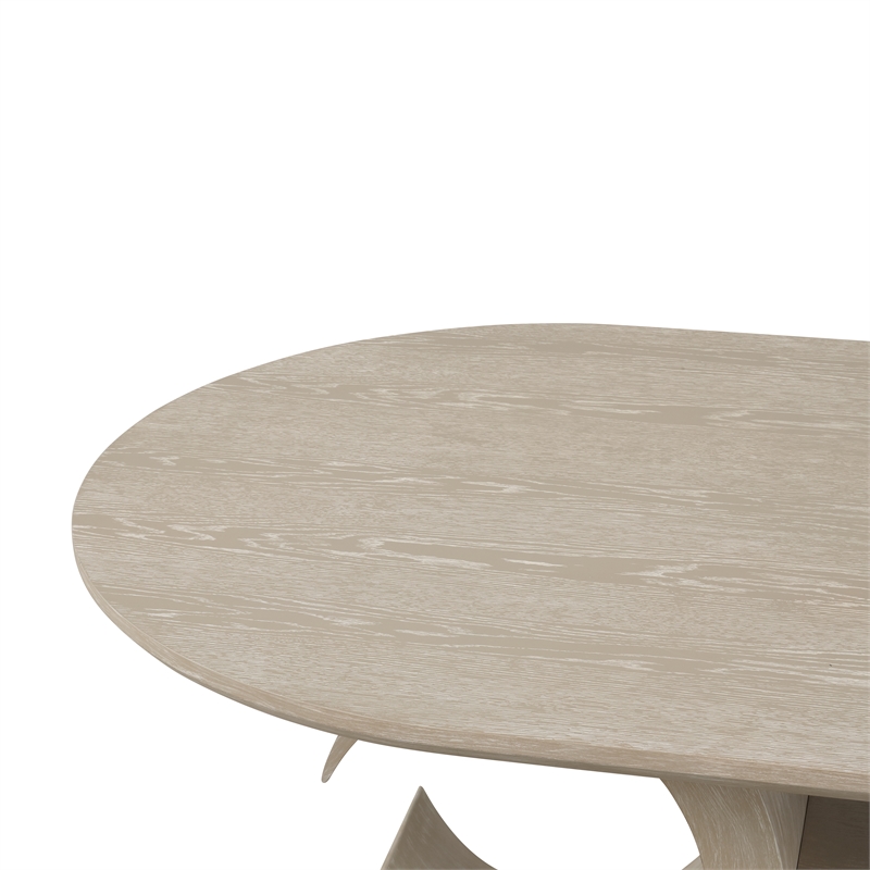 New Classic Furniture Gwendolyn 7-Pc Wood Oval Dining Set with 6-Chair in Beige