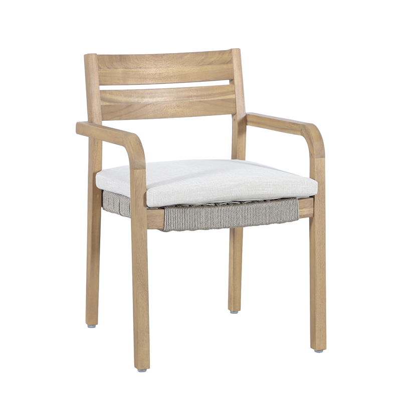New Classic Furniture Arden Wood Patio Dining Chair in Natural Brown (Set of 2)