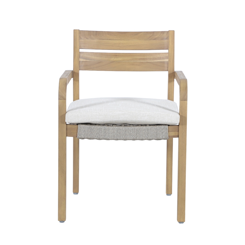 New Classic Furniture Arden Wood Patio Dining Chair in Natural Brown (Set of 2)