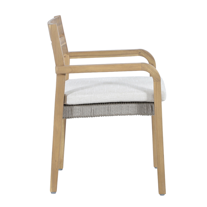 New Classic Furniture Arden Wood Patio Dining Chair in Natural Brown (Set of 2)