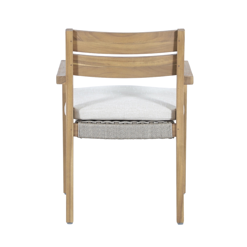 New Classic Furniture Arden Wood Patio Dining Chair in Natural Brown (Set of 2)