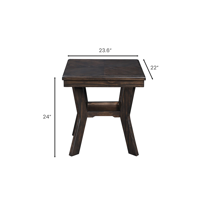 New Classic Furniture Gia 3-Piece Wood Occasional Table Set in Brown