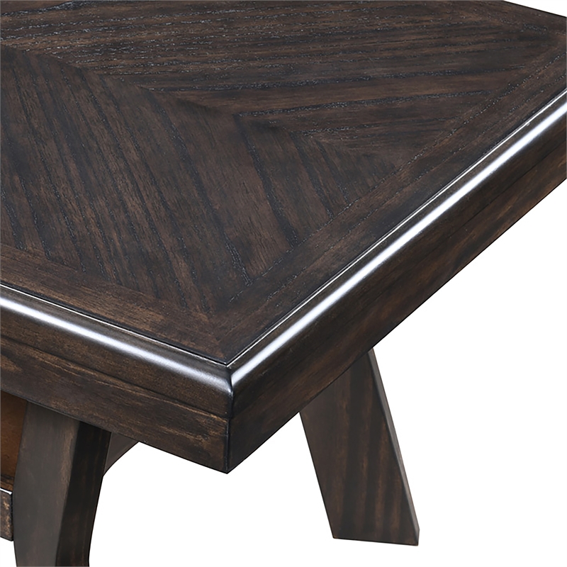 New Classic Furniture Gia 3-Piece Wood Occasional Table Set in Brown