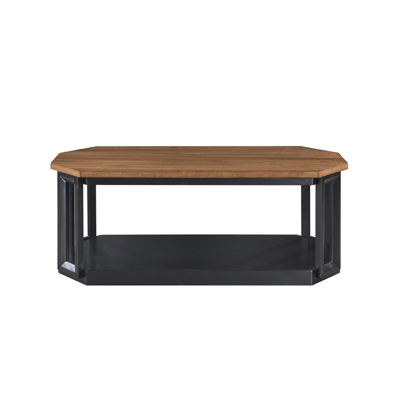 New Classic Furniture Decker 3-Piece Wood Occasional Table Set in Black/Brown