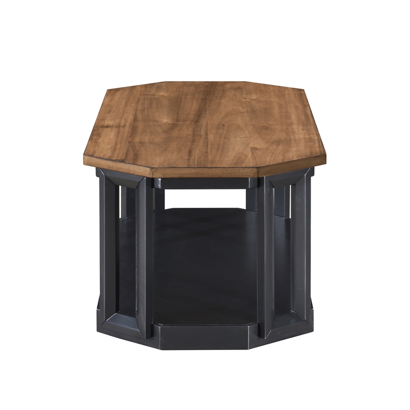 New Classic Furniture Decker 3-Piece Wood Occasional Table Set in Black/Brown