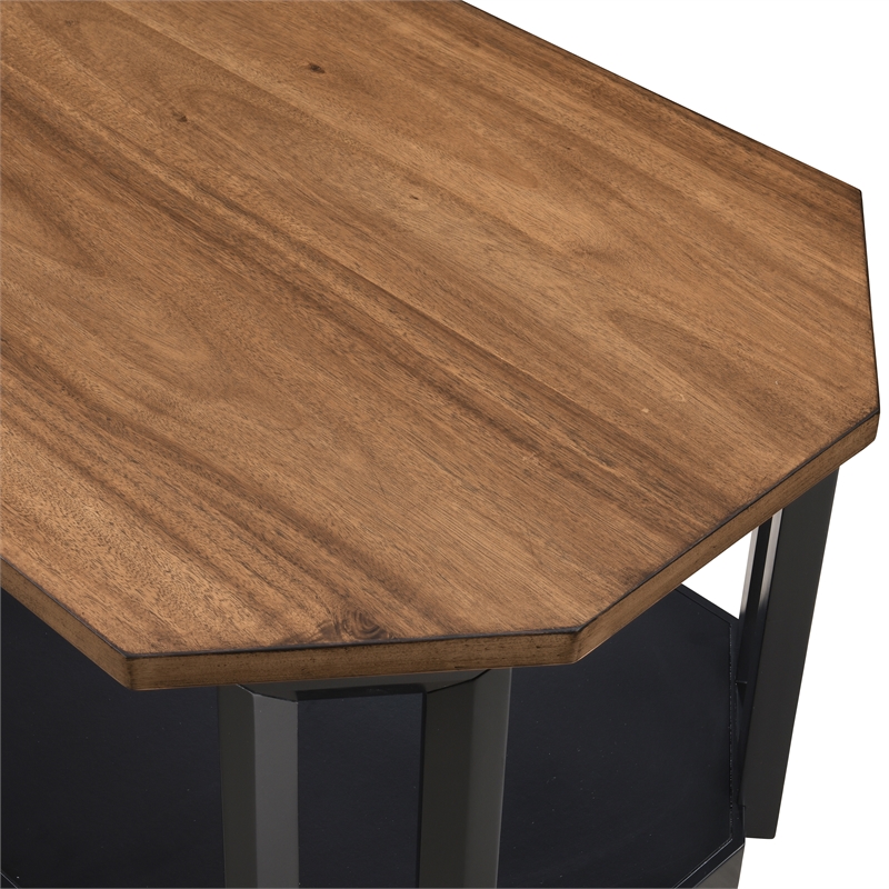 New Classic Furniture Decker 3-Piece Wood Occasional Table Set in Black/Brown