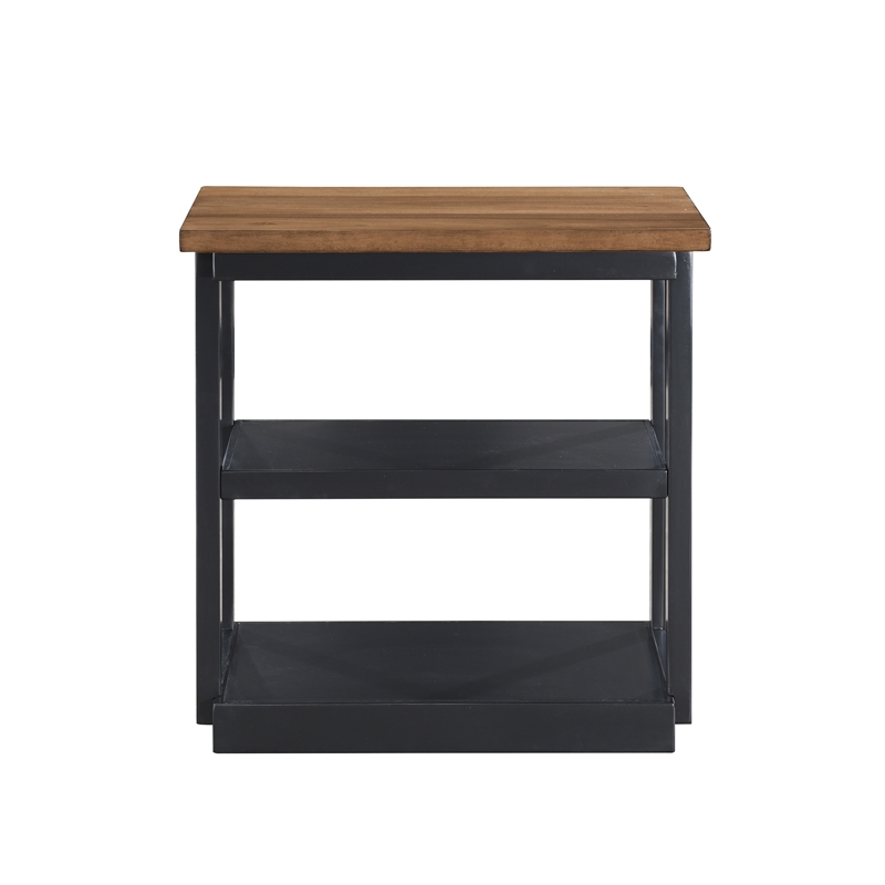 New Classic Furniture Decker 3-Piece Wood Occasional Table Set in Black/Brown