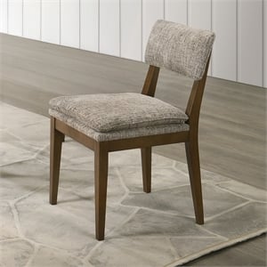 New Classic Furniture Miller Wood and Fabric Side Chair in Walnut (Set of 2)