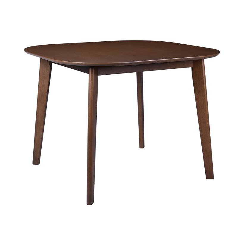 New Classic Furniture Miller 5-Pc Wood Square Dining Set w Side Chairs in Walnut