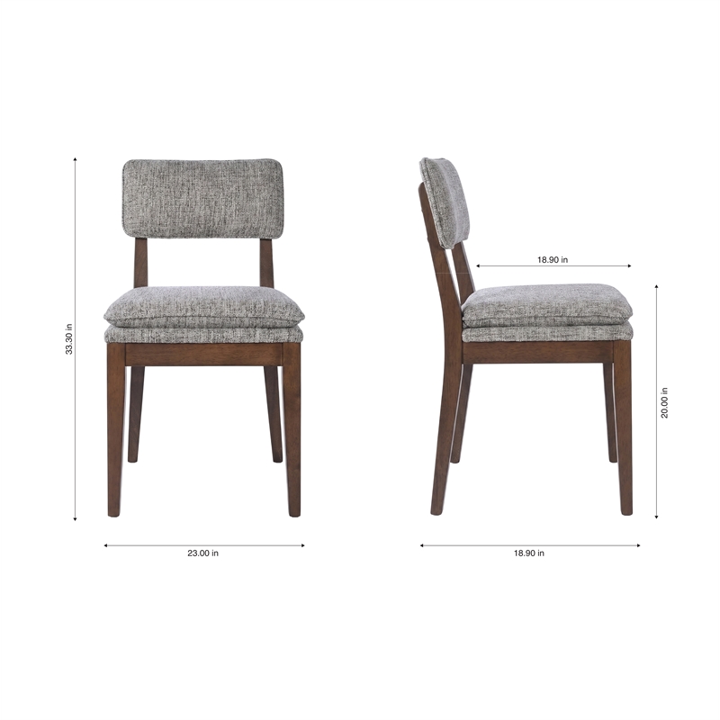 New Classic Furniture Miller 5-Pc Wood Square Dining Set w Side Chairs in Walnut