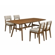 New Classic Furniture Miller 5-Piece Wood Rectangular Dining Set in Walnut