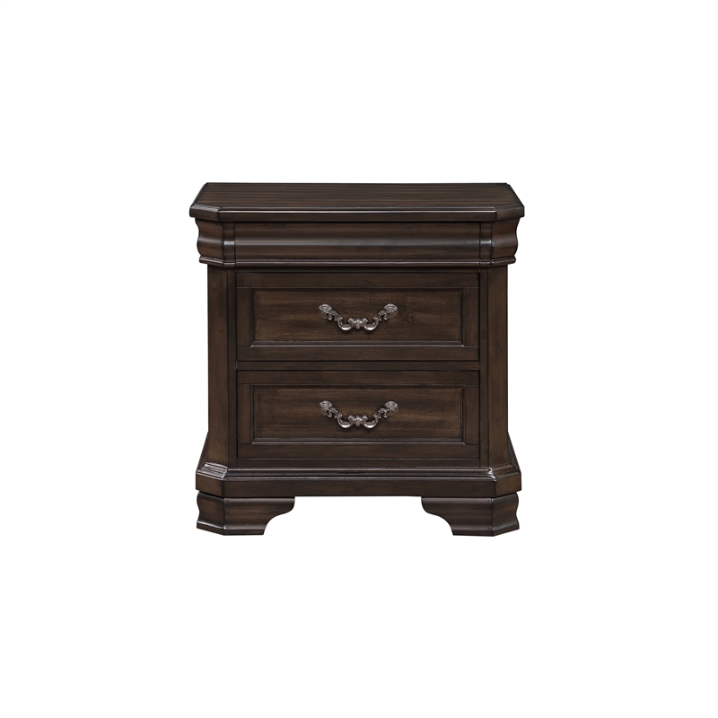New Classic Furniture Lyndhurst Wood 3-Drawer Nightstand in Walnut Brown