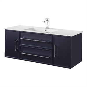 Cutler Kitchen and Bath Milano 48&quot Wood/Cultured Marble Bathroom Vanity in Blue