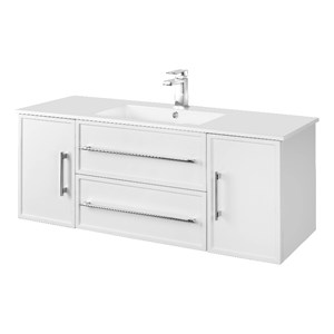 Cutler Kitchen and Bath Milano 48&quot Wood/Cultured Marble Bathroom Vanity in White
