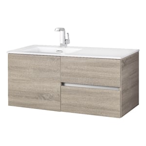 Cutler Kitchen and Bath Beachwood 42&quot Wood Wall Mount Bathroom Vanity in Oak