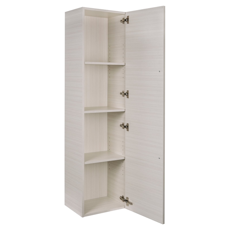 Cutler Kitchen and Bath Silhouette Modern Wood/Metal Linen Tower in Aria Oak