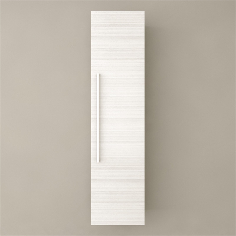 Cutler Kitchen and Bath Silhouette Modern Wood/Metal Linen Tower in Aria Oak