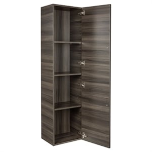Cutler Kitchen and Bath Silhouette Modern Wood/Metal Linen Tower in Light Oak