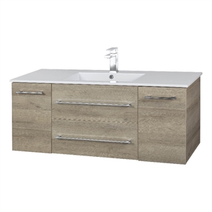 Cutler Kitchen and Bath Kato 48&quot Wood/Cultured Marble Bathroom Vanity in Oak