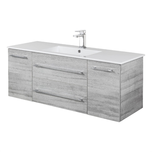 Cutler Kitchen and Bath Kato 48&quot Cultured Marble/Wood Bathroom Vanity in Gray