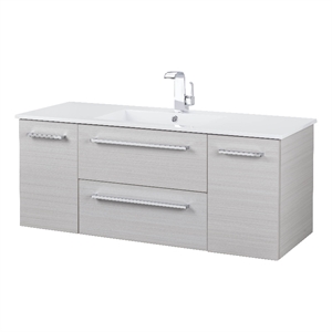 Cutler Kitchen and Bath Silhouette 48&quot Wood/Marble Bathroom Vanity in Beige