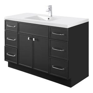 Cutler Kitchen and Bath Manhattan 48&quot Wood/Marble Bathroom Vanity - Black