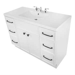 Cutler Kitchen and Bath Manhattan 48&quot Wood/Marble Bathroom Vanity - White
