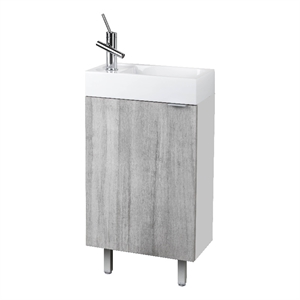 Cutler Kitchen and Bath Studio Space Saver 18&quot Wood Bathroom Vanity - Light Gray