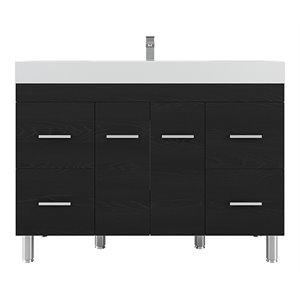 Alya Bath Ripley 48&quot Modern Wood Vanity with Acrylic Sink in Black