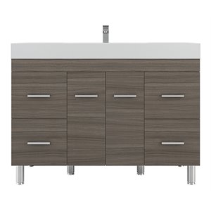 Alya Bath Ripley 48&quot Modern Wood Vanity with Acrylic Sink in Gray