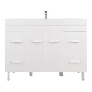 Alya Bath Ripley 48&quot Modern Wood Vanity with Acrylic Sink in White