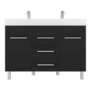 Alya Bath Ripley 48&quot Modern Wood Double Vanity with Acrylic Sink in Black