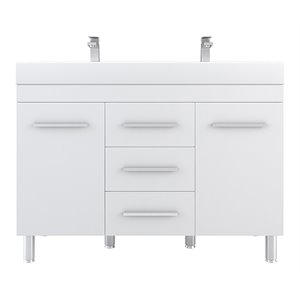 Alya Bath Ripley 48&quot Modern Wood Double Vanity with Acrylic Sink in White