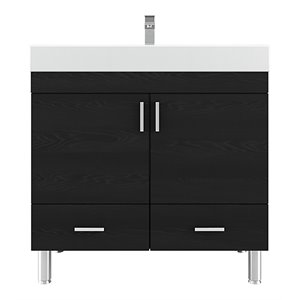 Alya Bath Ripley 36&quot Modern Wood 2-drawer Vanity with Acrylic Sink in Black