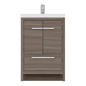 Alya Bath Sortino 24&quot Wood Bathroom Vanity with Acrylic Sink in Gray