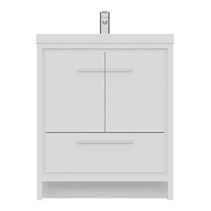 Alya Bath Sortino 30&quot Wood Bathroom Vanity with Acrylic Sink in White
