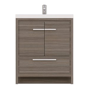 Alya Bath Sortino 30&quot Wood Bathroom Vanity with Acrylic Sink in Gray