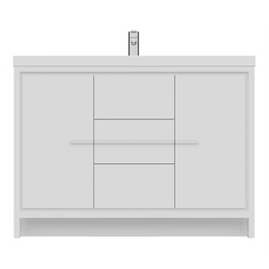 Alya Bath Sortino 48&quot Wood Bathroom Vanity with Acrylic Sink in White
