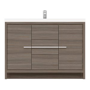Alya Bath Sortino 48&quot Wood Bathroom Vanity with Acrylic Sink in Gray