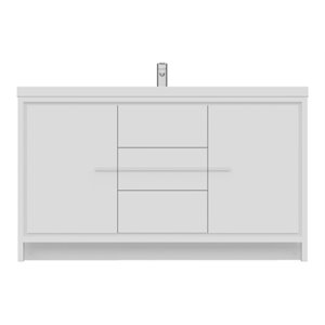 Alya Bath Sortino 60&quot Wood Single Bathroom Vanity with Acrylic Sink in White