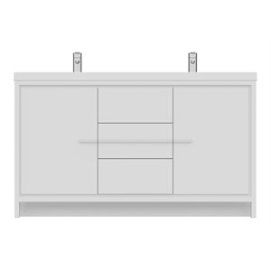 Alya Bath Sortino 60&quot Wood Double Bathroom Vanity with Acrylic Sink in White