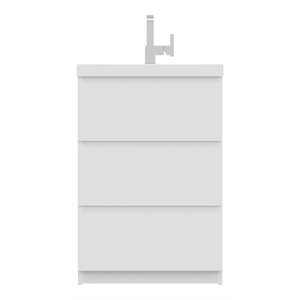 Alya Bath Paterno 24&quot Modern Wood Freestanding Bathroom Vanity in White