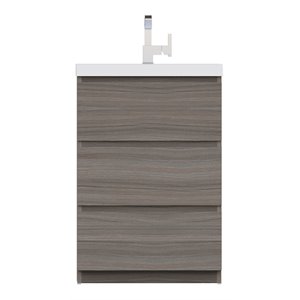 Alya Bath Paterno 24&quot Modern Wood Freestanding Bathroom Vanity in Gray